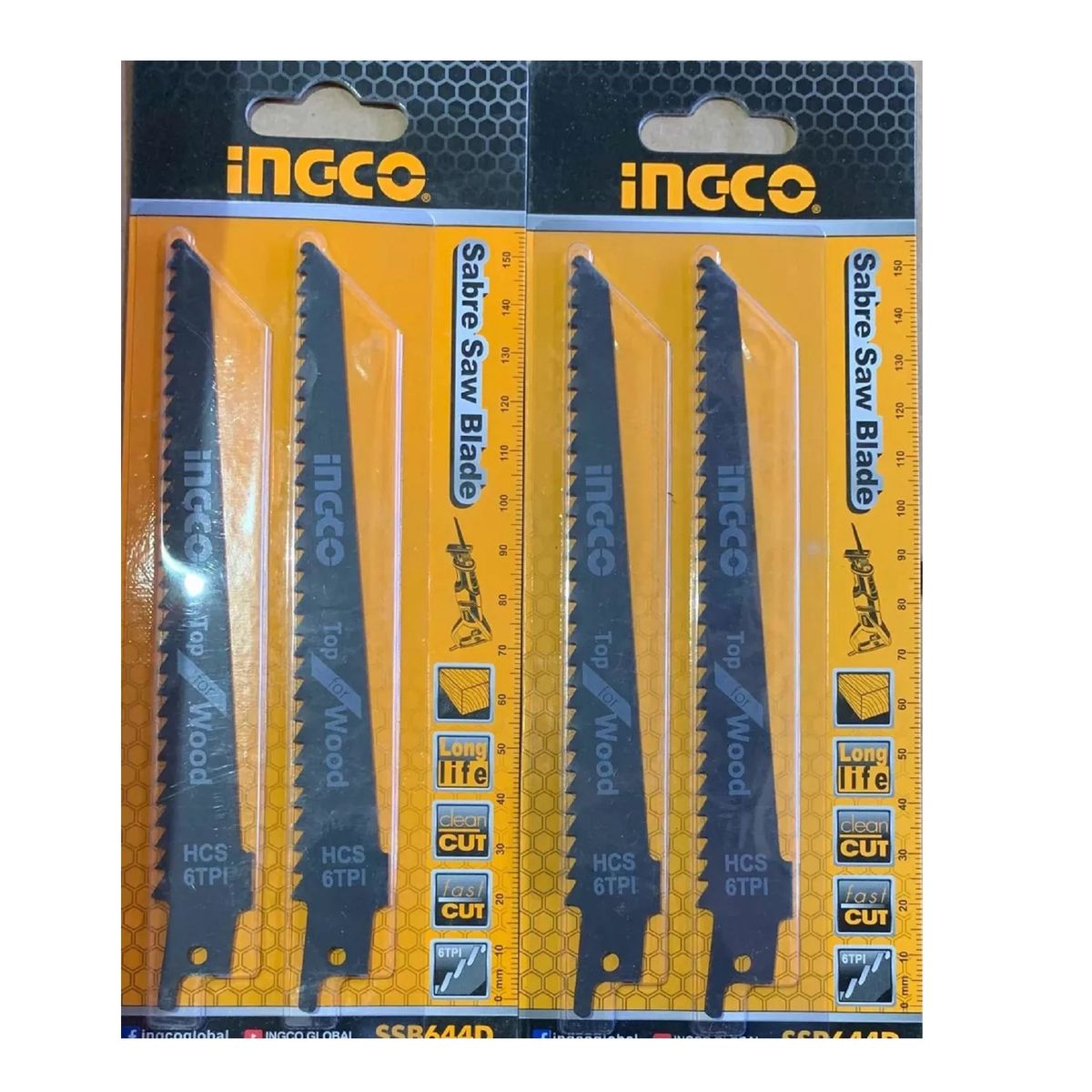 INGCO - 4 Hojas De Sierra Para Sierra Sable, Uso En  Madera. Ingco