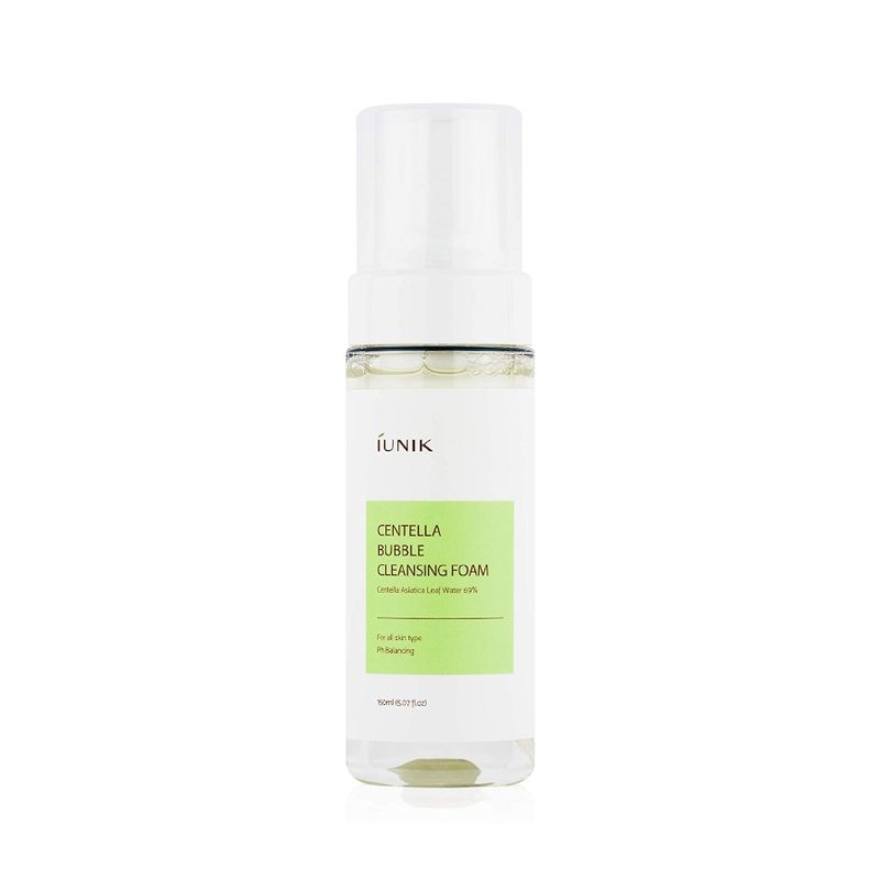 IUNIK - Limpiador en Espuma Coreano Centella Bubble Cleansing Foam Calmante.