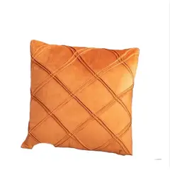 TODOHOGAR SANTIAGO DE CHILE - Cojín terciopleo doble pliegue Naranjo 45x45 cm
