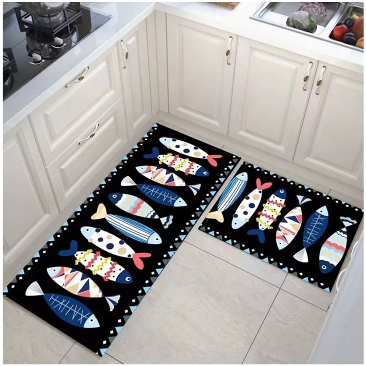 GENERICO - Pack de 02 Alfombra para Cocina con Antideslizantes-01.
