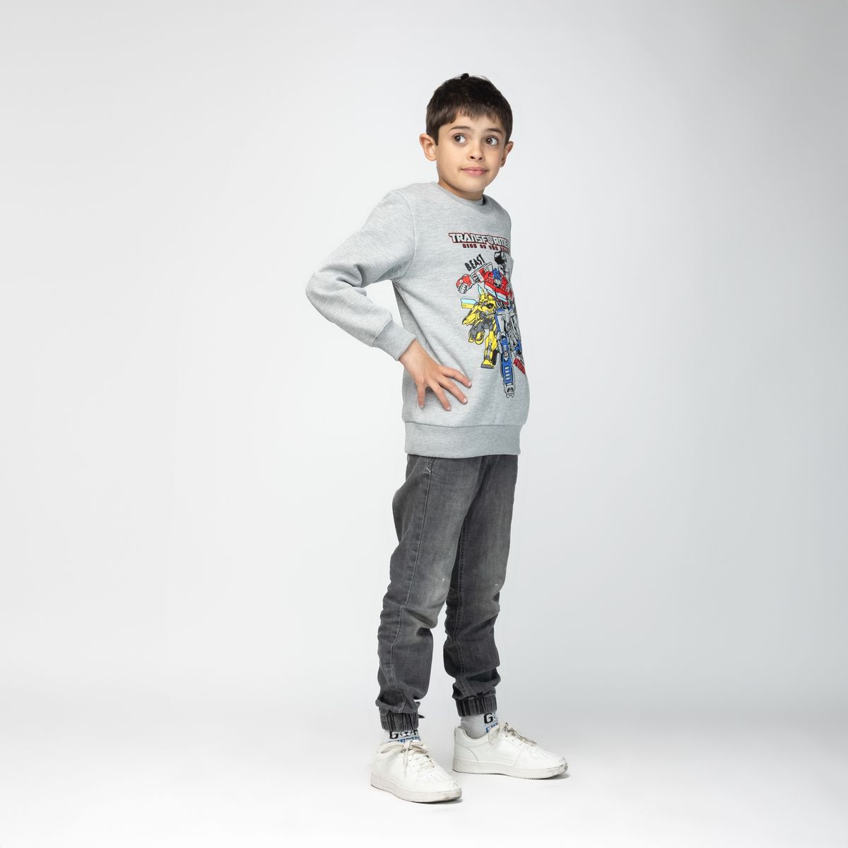 TRANSFORMERS - Poleron Niño Transformers Attitute Blanco