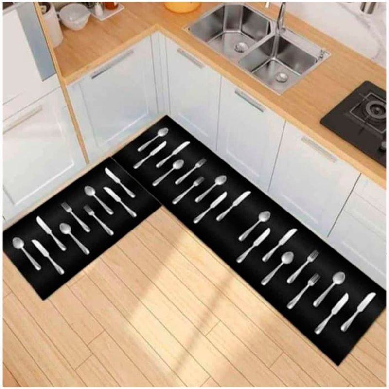 GENERICO - Pack de 02 Alfombra para Cocina con Antideslizantes-10