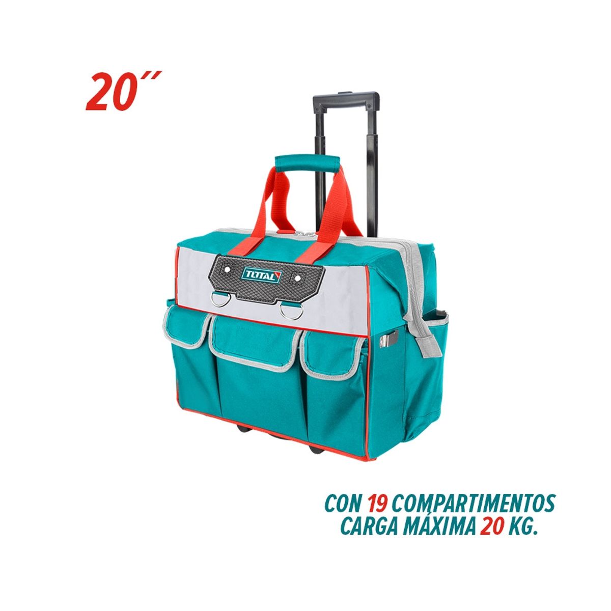 TOTAL TOOLS - Bolso para Herramientas 20” con Ruedas TOTAL