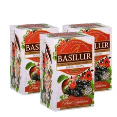 BASILUR - Pack Te 3 Cajas Forest Fruit de 25 Bolsas c/u