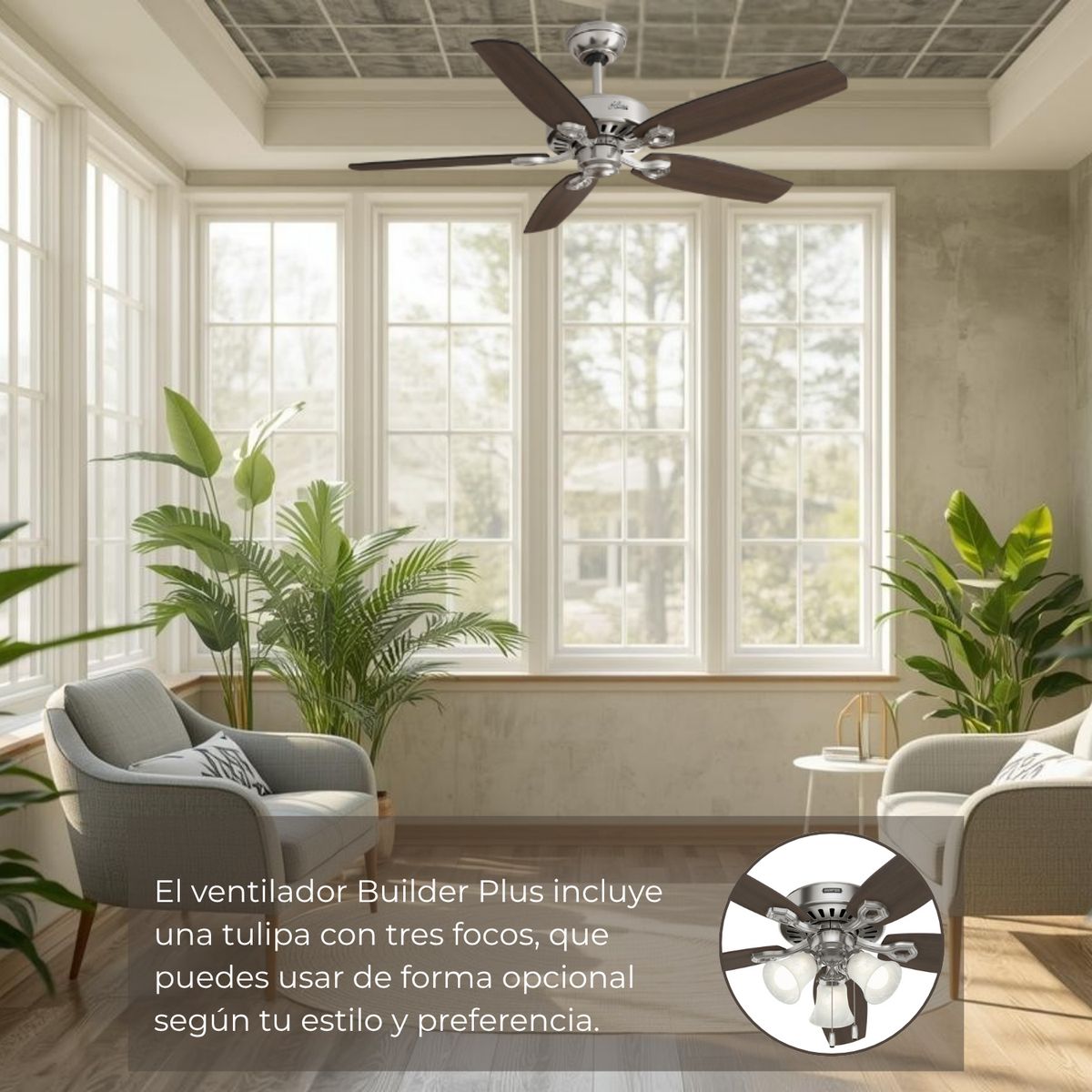 HUNTER - Ventilador De Techo Hunter 52" Mod. Builder's Plus