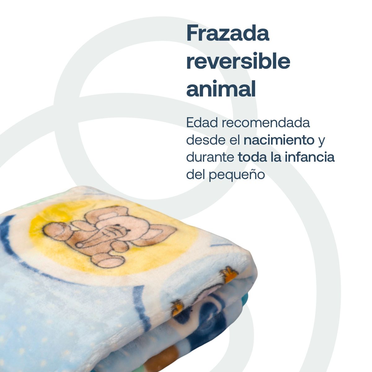 BEBESIT - Frazada Reversible Animal Celeste Bebesit