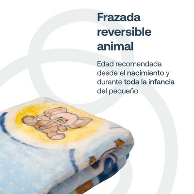 Imagen 2 del producto Frazada Reversible Animal Celeste