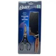 OSTER - Set Tijera Y Cuchillo Carnicero Gunderson 17,8 Cm Negro