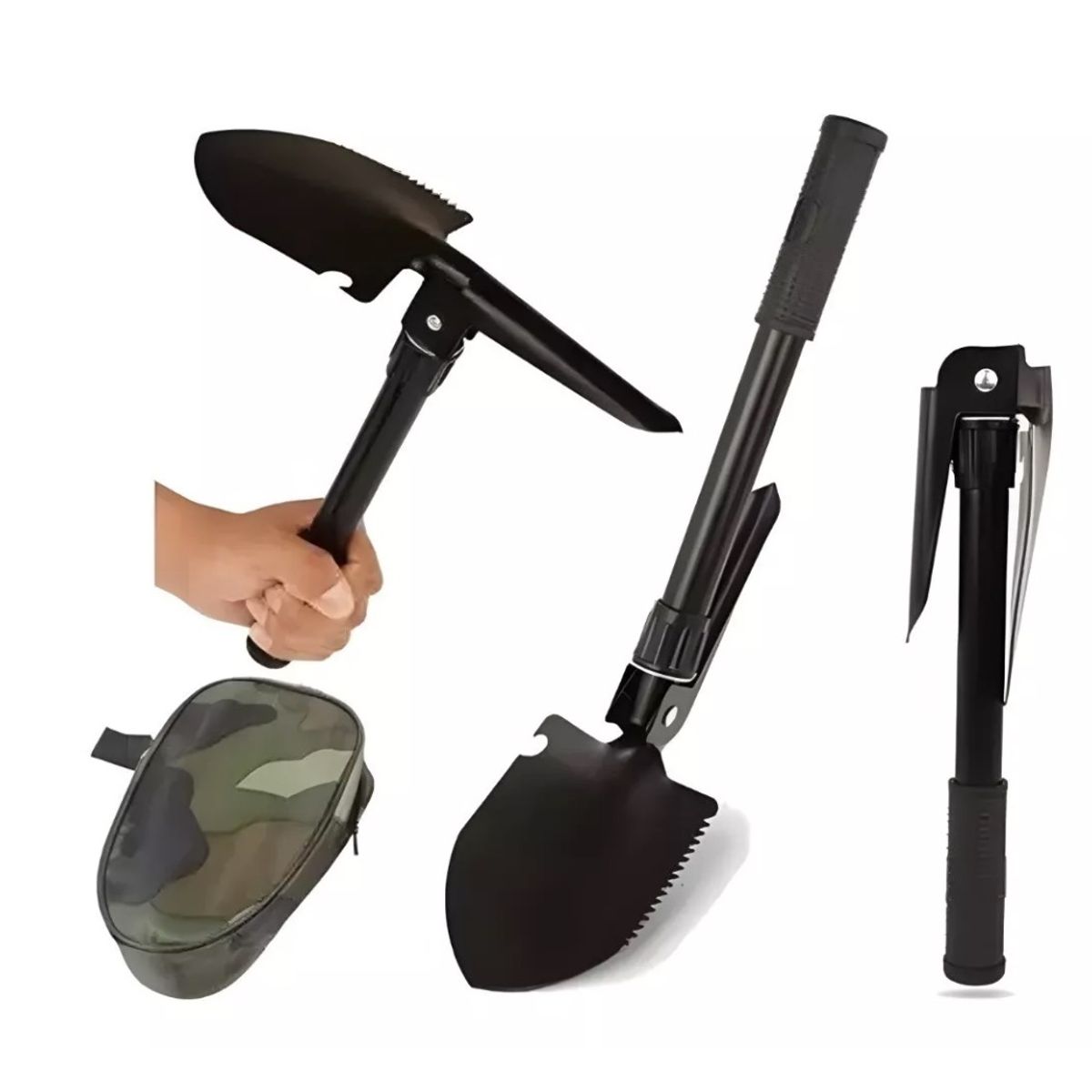 GENERICO - Pala Plegable 2 En 1 Militar Multifuncional Camping