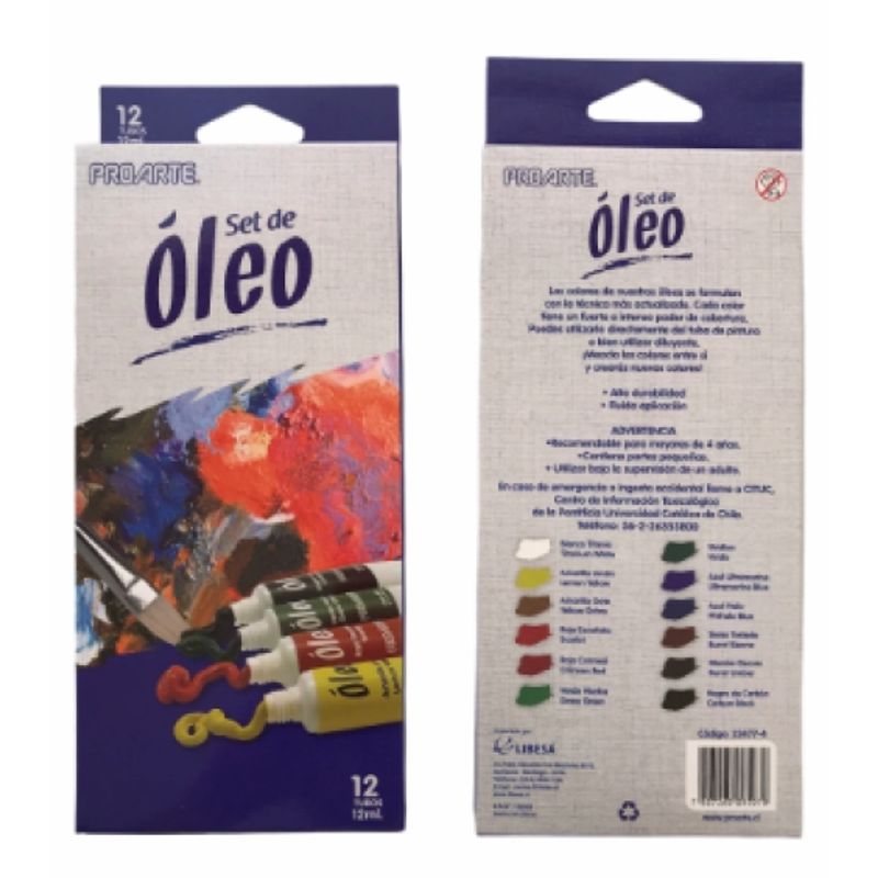 PROARTE - Set Pintura al óleo 12 colores pomo 12ml
