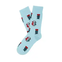 SOCKS LAB - Calcetín Algodón Moai Celeste