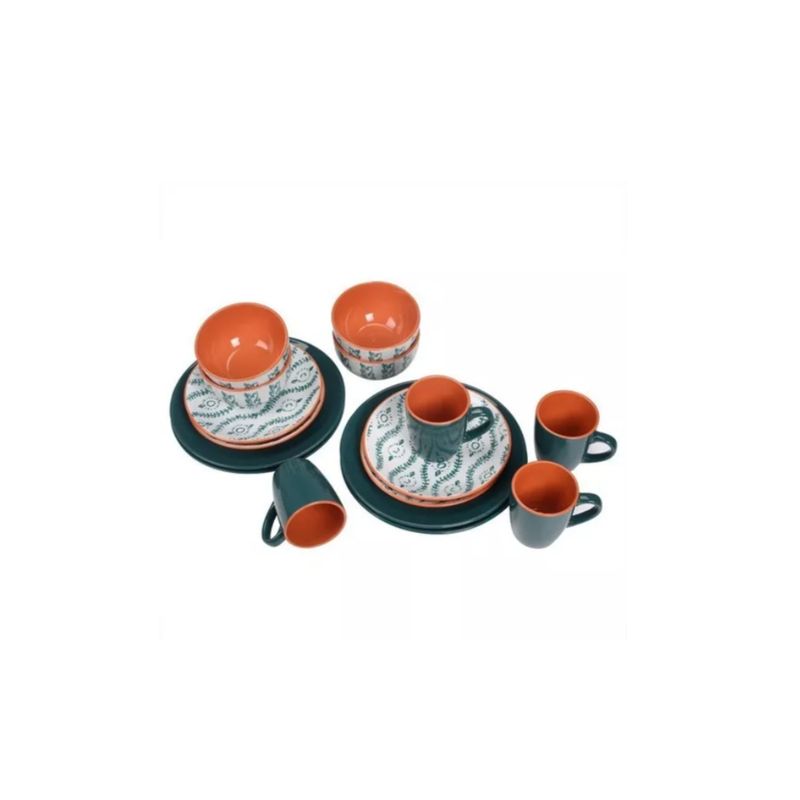 GENERICO - Juego Set Vajilla Loza 16 Piezas Diseño Cerámica Plato Tazas GENERICO