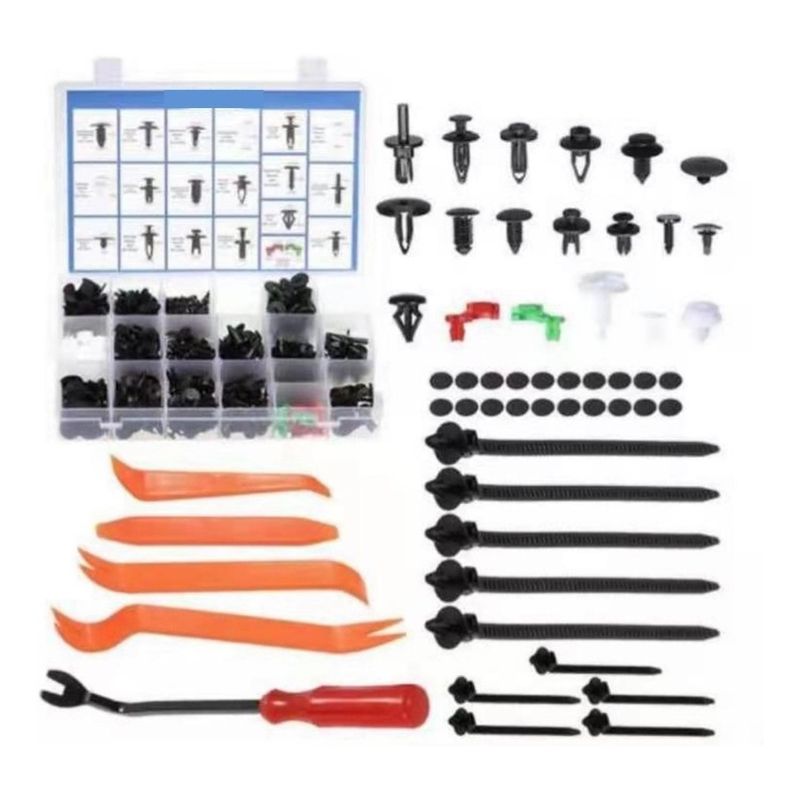 PARTYGLOBOS - Kit 460 Clip Broche Retencion Plastico Auto Lata Tapabarro