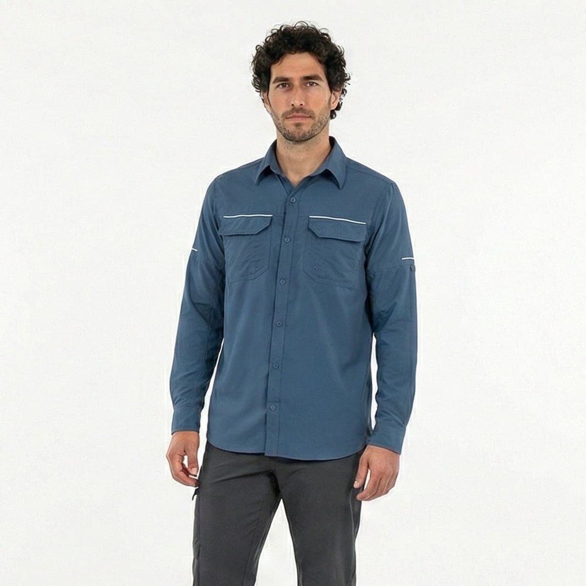 T-WORLD - Camisa Outdoor Trekking Hombre Ripstop Protección Uv+50