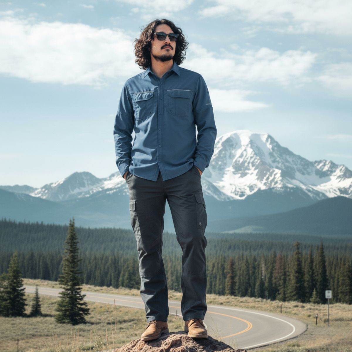 T-WORLD - Camisa Outdoor Trekking Hombre Ripstop Protección Uv+50