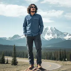 T-WORLD - Camisa Outdoor Trekking Hombre Ripstop Protección Uv+50