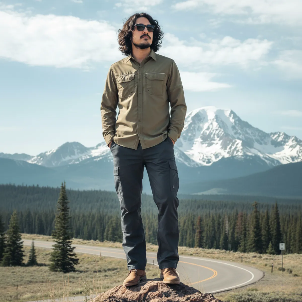 T-WORLD - Camisa Outdoor Trekking Hombre Ripstop Protección Uv+50