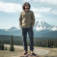 T-WORLD - Camisa Outdoor Trekking Hombre Ripstop Protección Uv+50