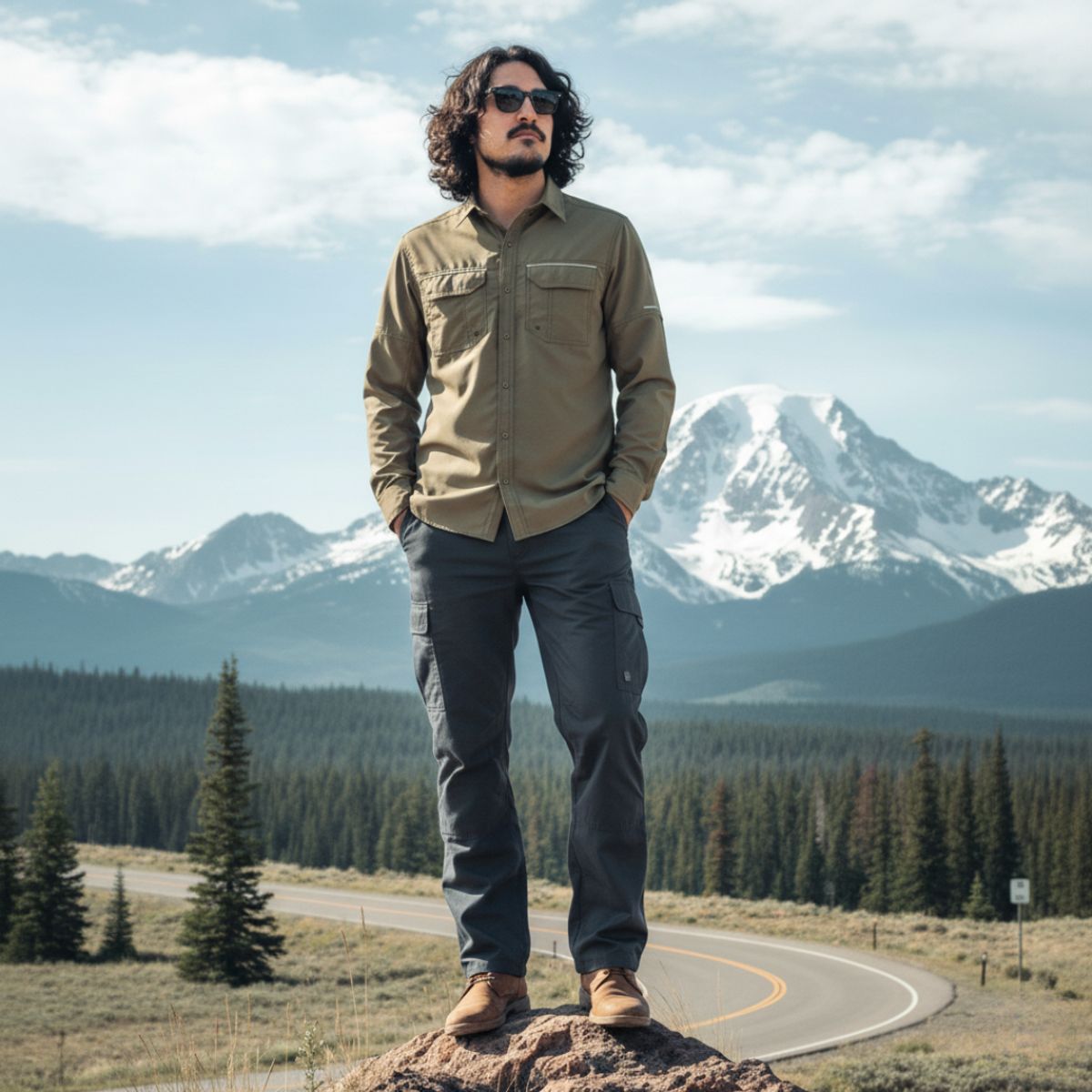 T-WORLD - Camisa Outdoor Trekking Hombre Ripstop Protección Uv+50