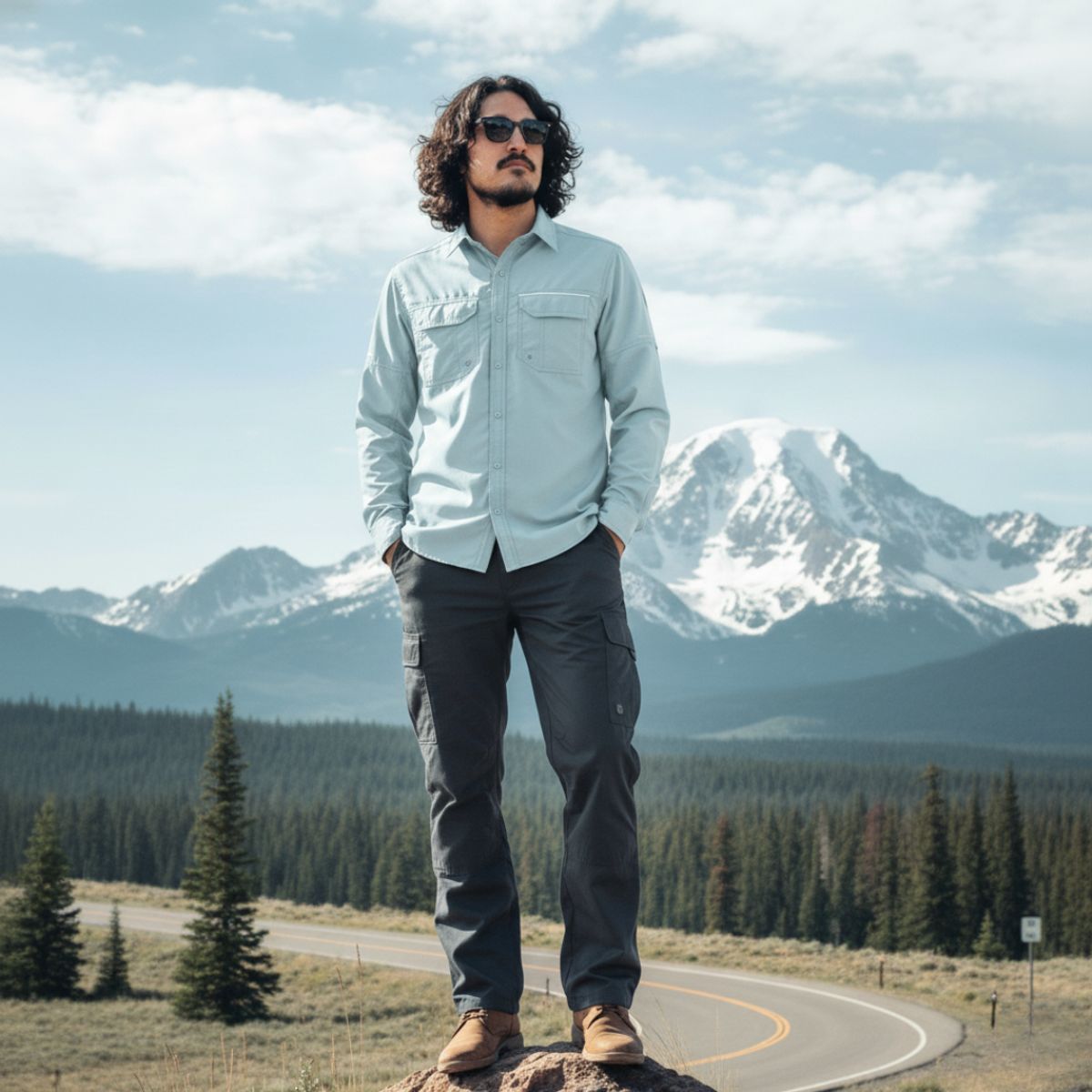 T-WORLD - Camisa Outdoor Trekking Hombre Ripstop Protección Uv+50