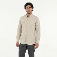 T-WORLD - Camisa Outdoor Trekking Hombre Ripstop Protección Uv+50