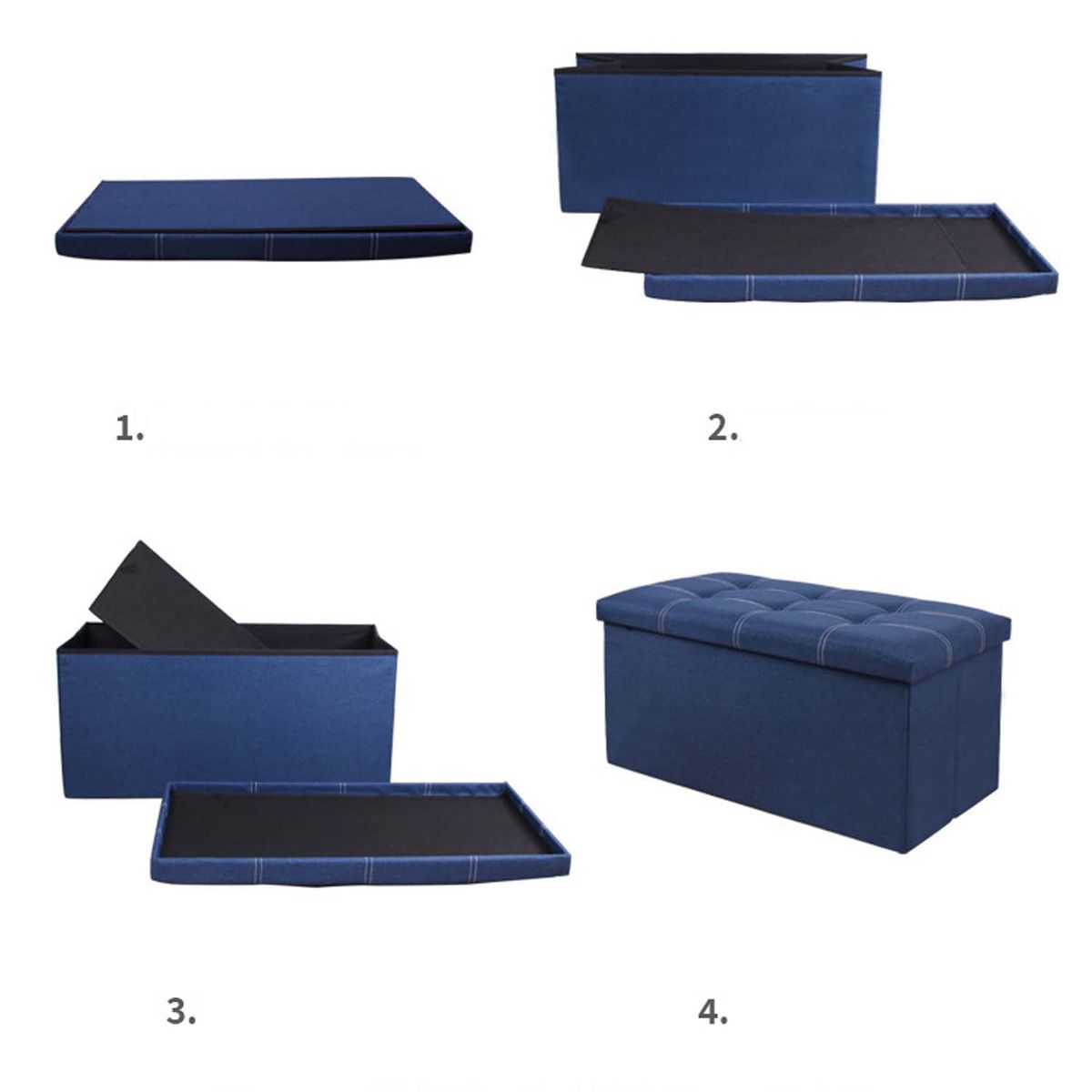 CRUSEC - Puff Taburete Plegable Organizador Multifuncional 76cm X 38cm