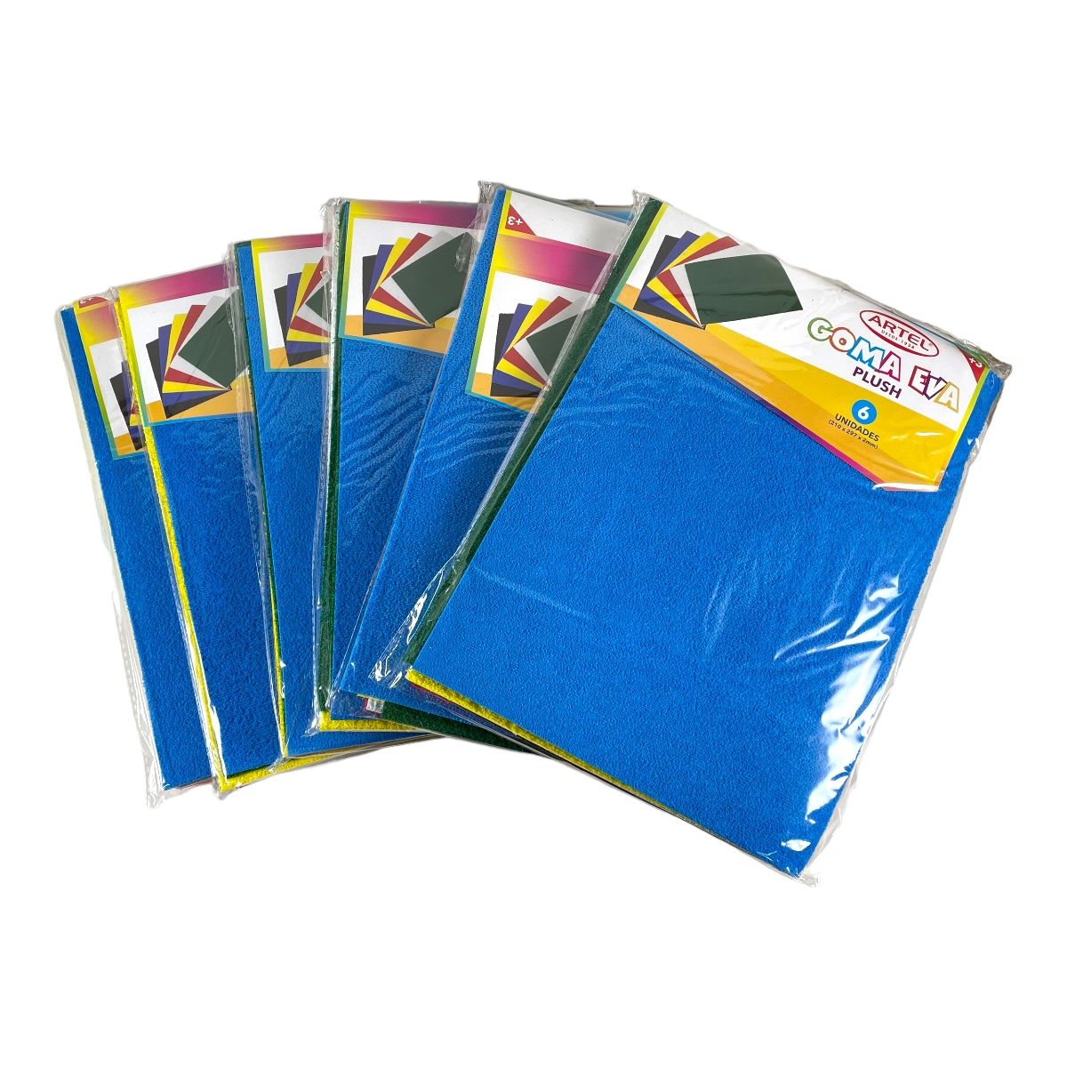 ARTEL - Pack 6 Set Goma Eva Plush 6 Colores - Artel (36 Unidades)