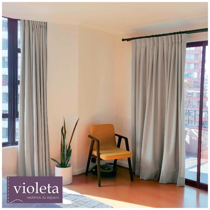 GENERICO - Cortina de BlackOut Lino Gris, 1 paño de 100 x 240 cm.