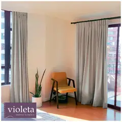 GENERICO - Cortina de BlackOut Lino Gris, 1 paño de 100 x 240 cm.