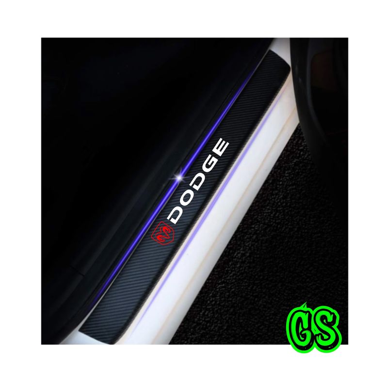 GRAVITY - Cubre Zocalo Adhesivo Fibra Carbono Protector Dodge 4Pcs