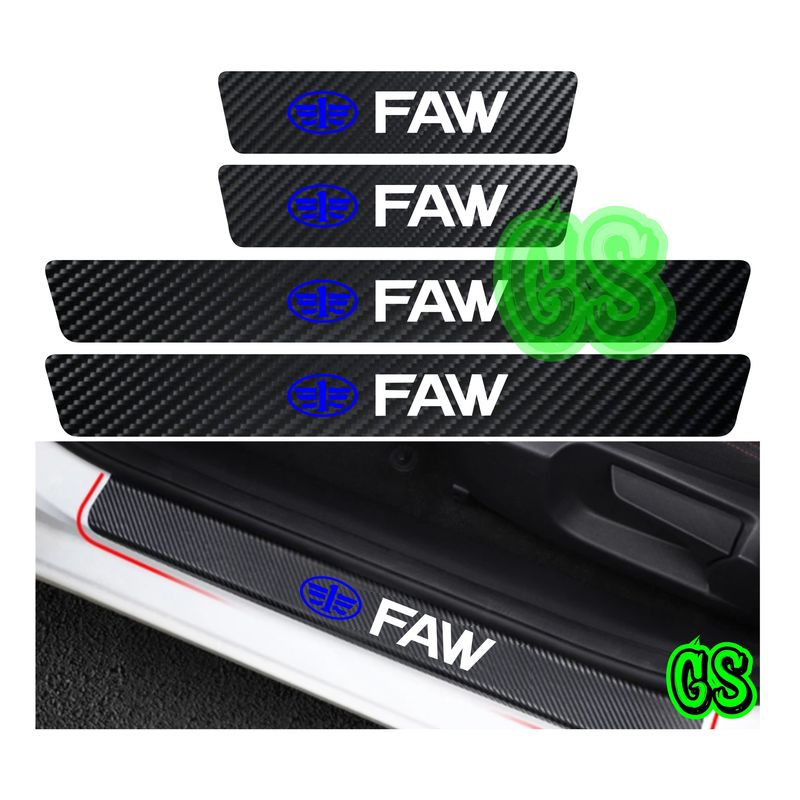 GRAVITY - Cubre Zocalo Adhesivo Fibra Carbono Protector Faw 4Pcs