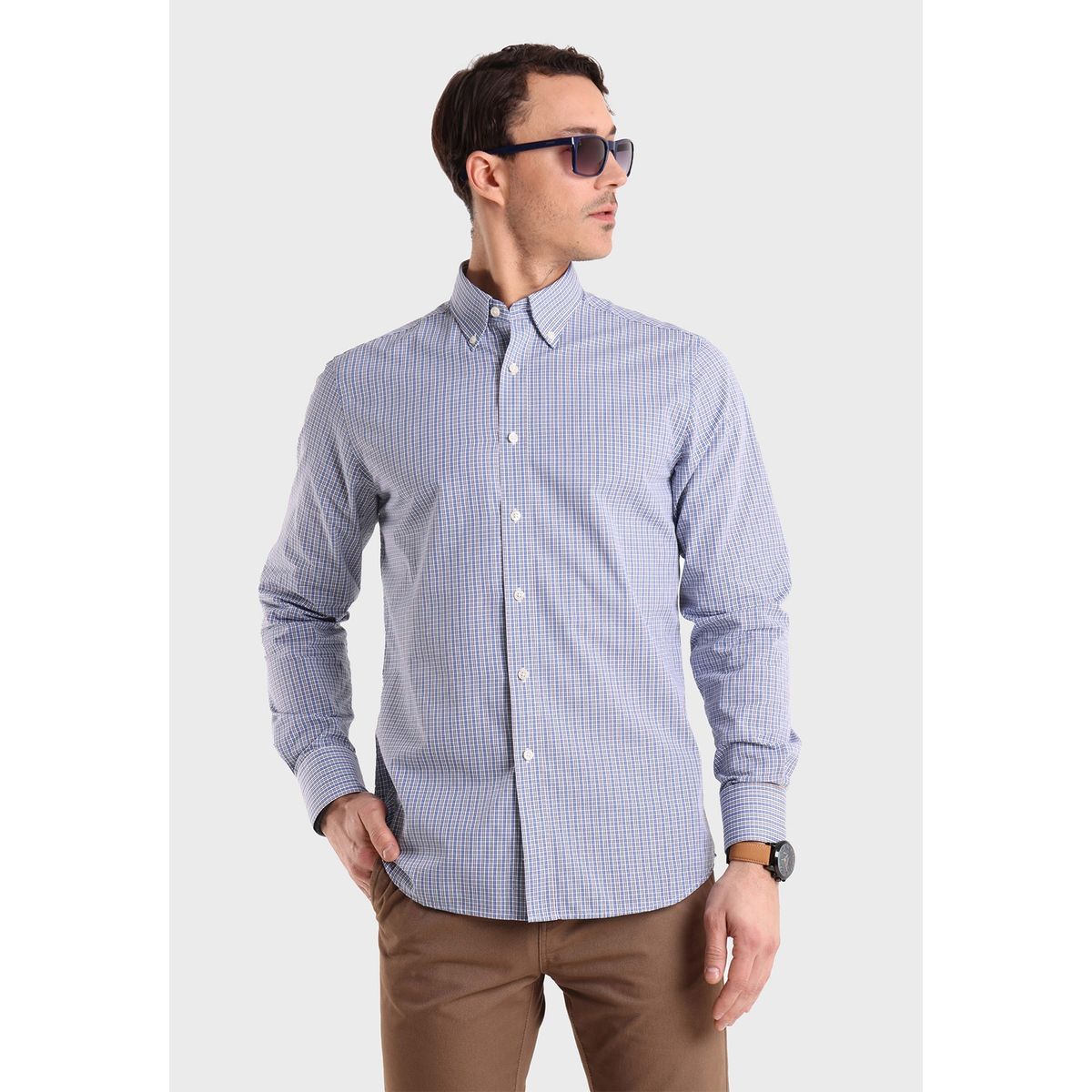 GUY LAROCHE - Camisa Cuello con Botón Cuadritos Guy Laroche GUY LAROCHE