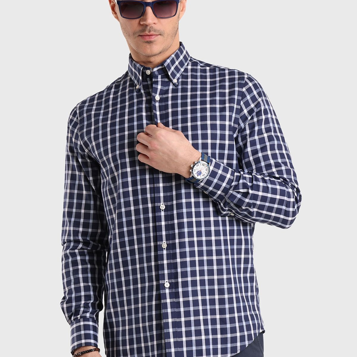 GUY LAROCHE - Camisa Cuello con Botón Cuadros Guy Laroche GUY LAROCHE