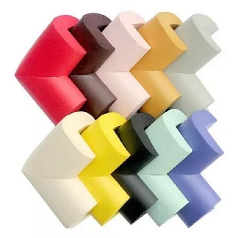 GENERICO - Set de 4 protectores de esquina de goma - Amarillo