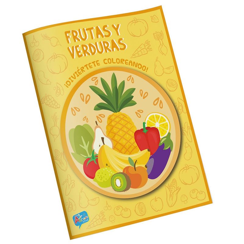ART AND CRAFT - Libro para colorear infantil Frutas y Verduras