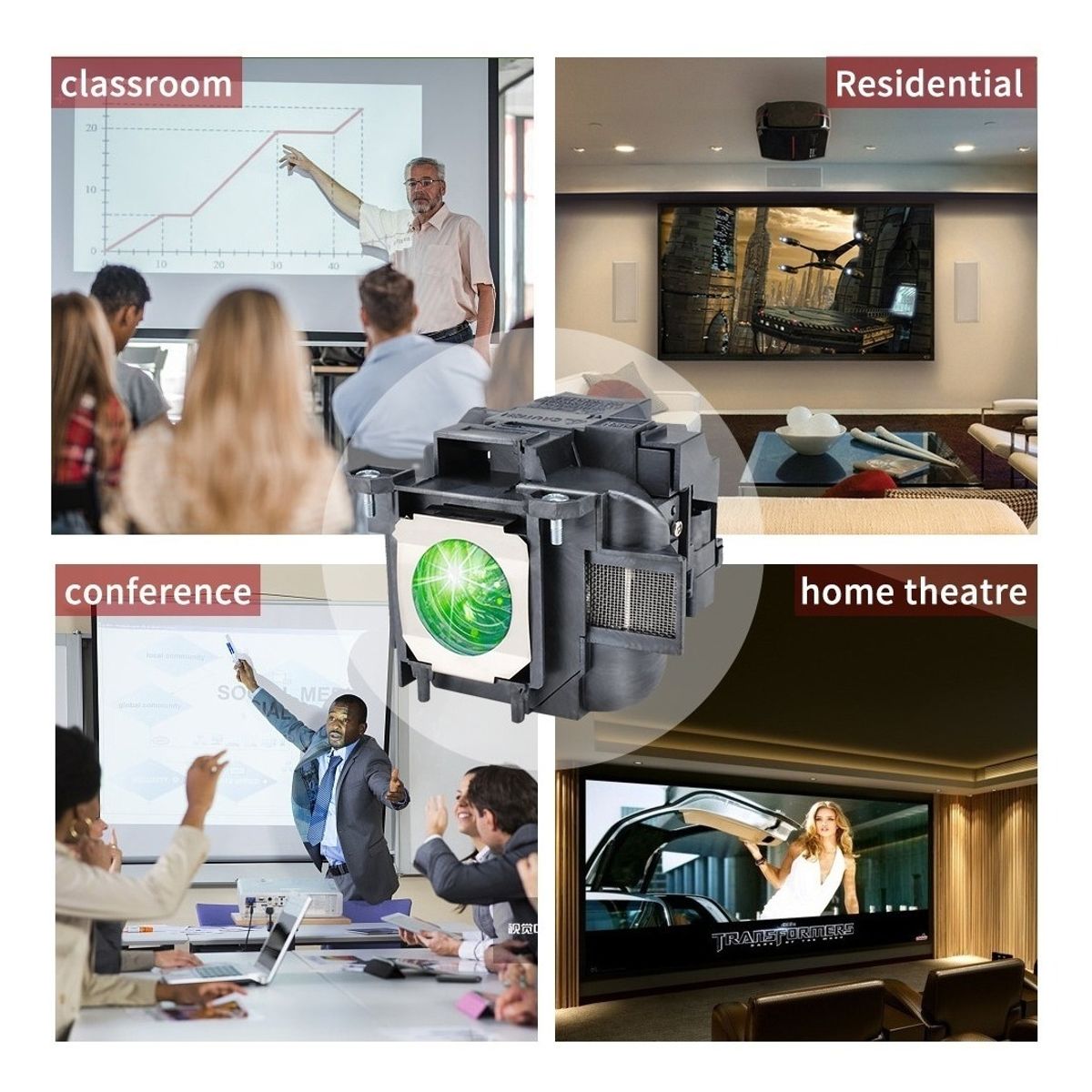 GENERICO - Lámpara Para Proyector Epson Elplp78 Powerlite S27 W29 S31