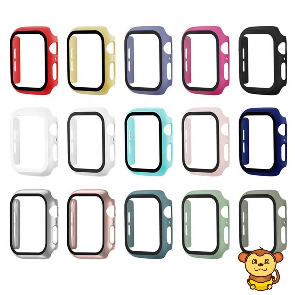 GENERICO - Protector Carcasa Glass Apple Watch 38mm Rosa
