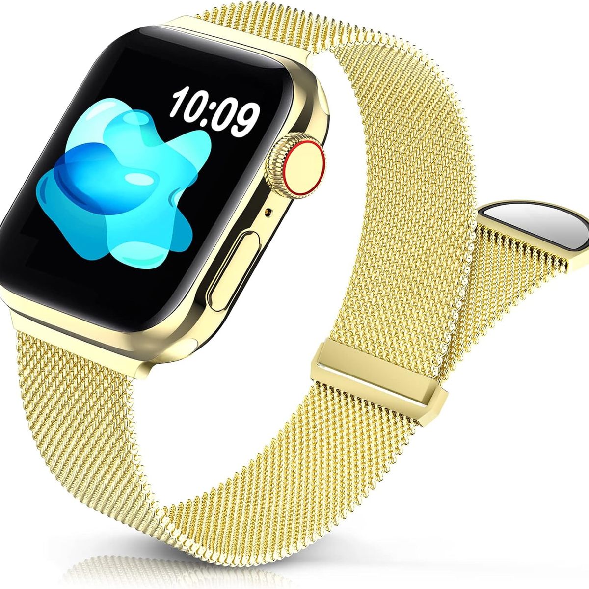 GENERICO - Correa Metálica Magnética Para Apple Watch 42 44 45 46mm Dorado