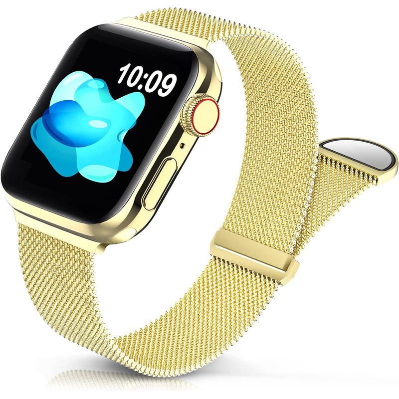 GENERICO - Correa Metálica Magnética Para Apple Watch 42 44 45 46mm Dorado