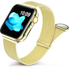 GENERICO - Correa Metálica Magnética Para Apple Watch 42 44 45 46mm Dorado