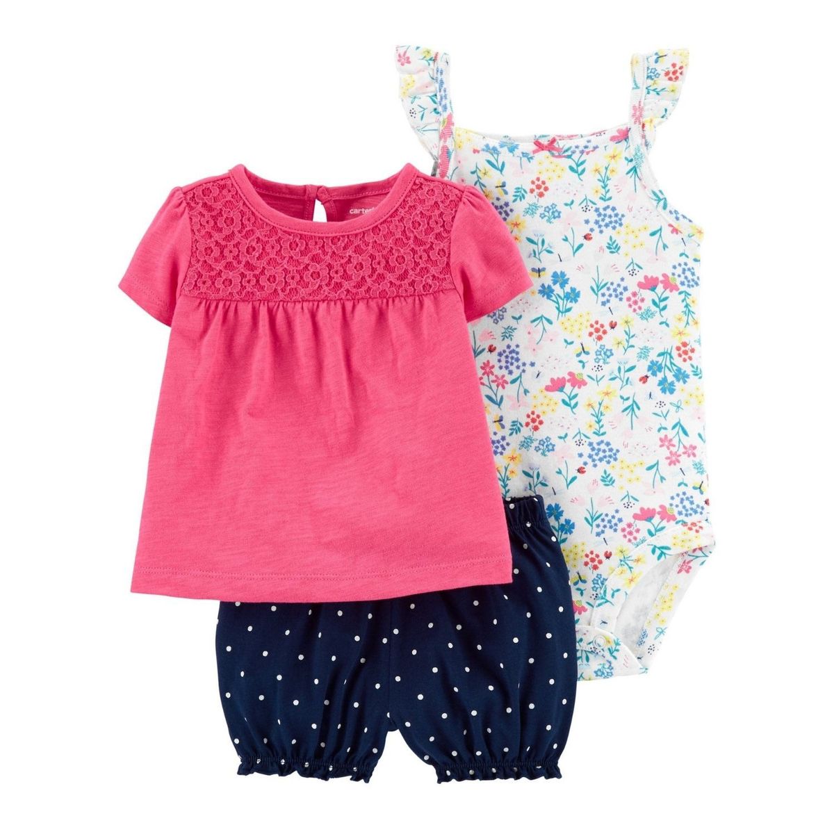 TEDMIMAK - Set 3 Piezas Lindas Flores Tedmimak 100% Algodón Conjunto