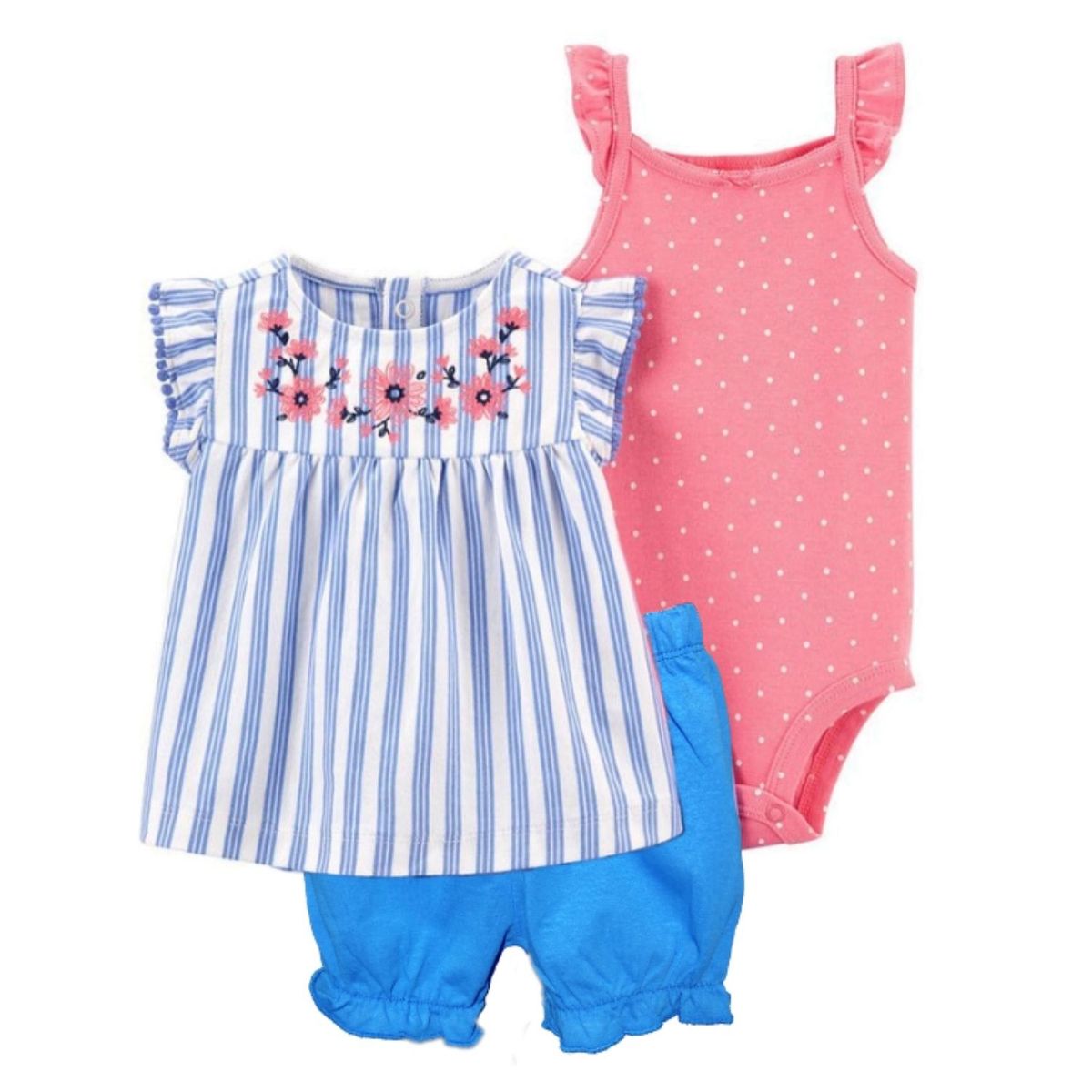 TEDMIMAK - Set 3 Piezas Cute Little Girl Tedmimak 100% Algodón Conjunto