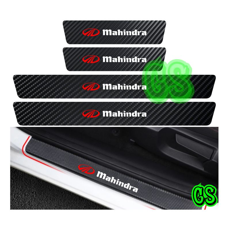 GRAVITY - Cubre Zocalo Adhesivo Fibra Carbono Protector Mahindra 4Pcs