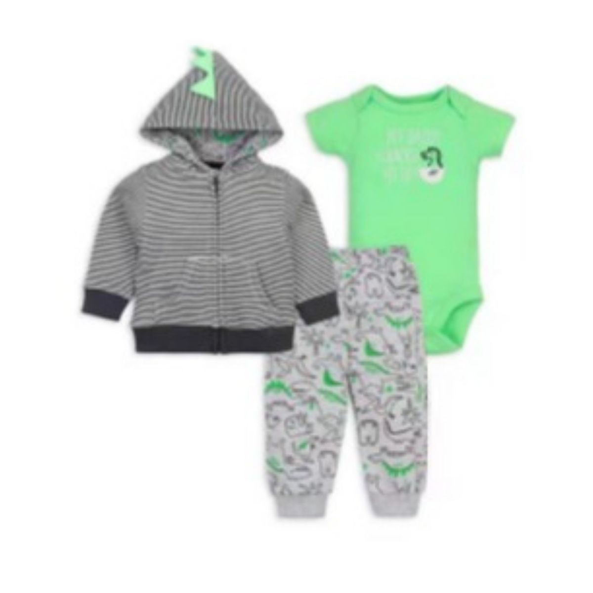 TEDMIMAK - Conjunto 3 Piezas Polerón Pantalón Body Bebé Niño Tedmimak Dino