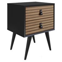 Velador Chelse dos cajones Black