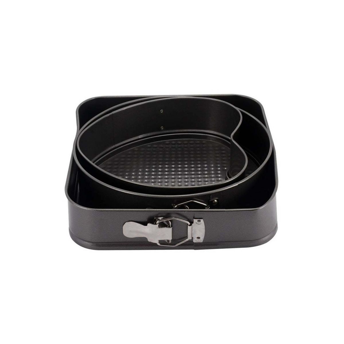 GENERICO - 3 Moldes Repostería Queques Tortas Antiadherente Desmontable