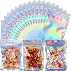 KUANGYE - 200 Bolsas Pouch Holográficas A Prueba De Olores Con Cierre