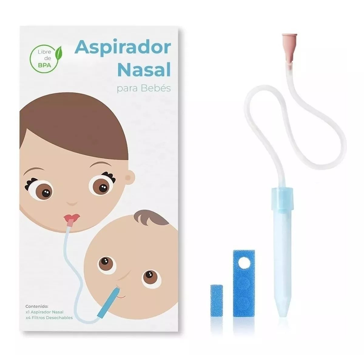KUANGYE - Aspirador Nasal Saca Mocos Para Bebé + 24 Filtros Higiénicos