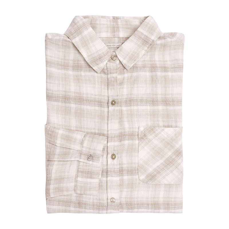 ROCKFORD - Blusa Lino Orgánico Marina Beige Mujer ROCKFORD_.