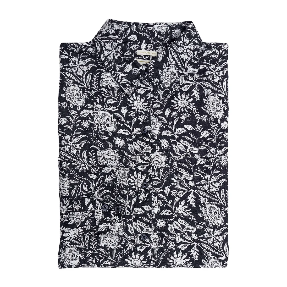 ROCKFORD - Blusa Lino Orgánico Lirioprint Gris Osc Mujer ROCKFORD